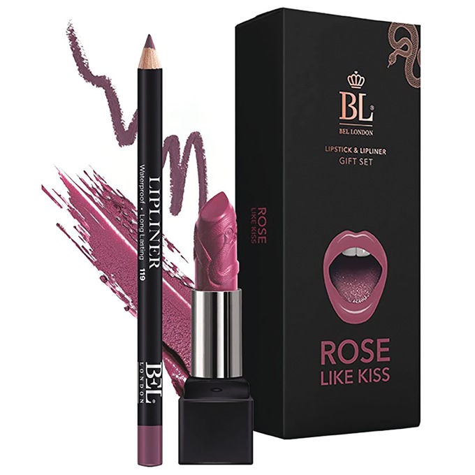 BEL London Lipstick & Lipliner Set, Rose, large