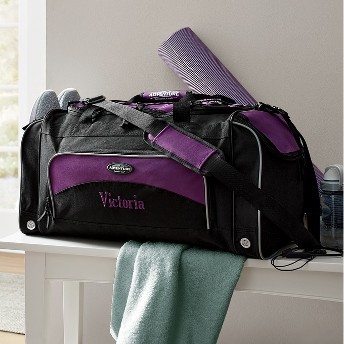 Personalized Duffel Bag with Shoe Pocket and Lockable Zips, , large