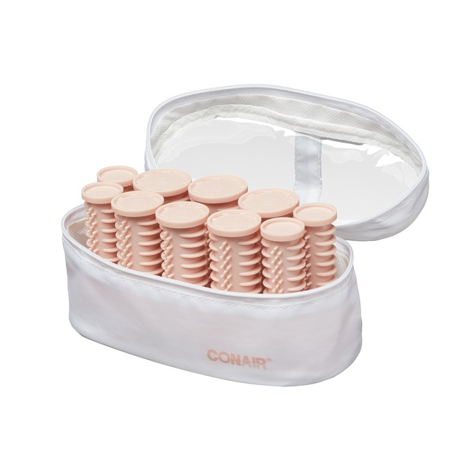 Conair 10-Piece Hot Rollers Set with Travel Bag, Pink, large