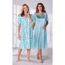 2-Pack Silky Tricot Nightgowns by Cozee Corner®, Seagrass Floral Seagrass, large
