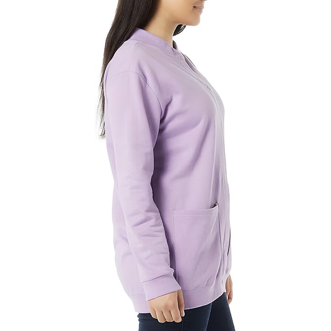 Snap-Front Cardigan, Lilac, large