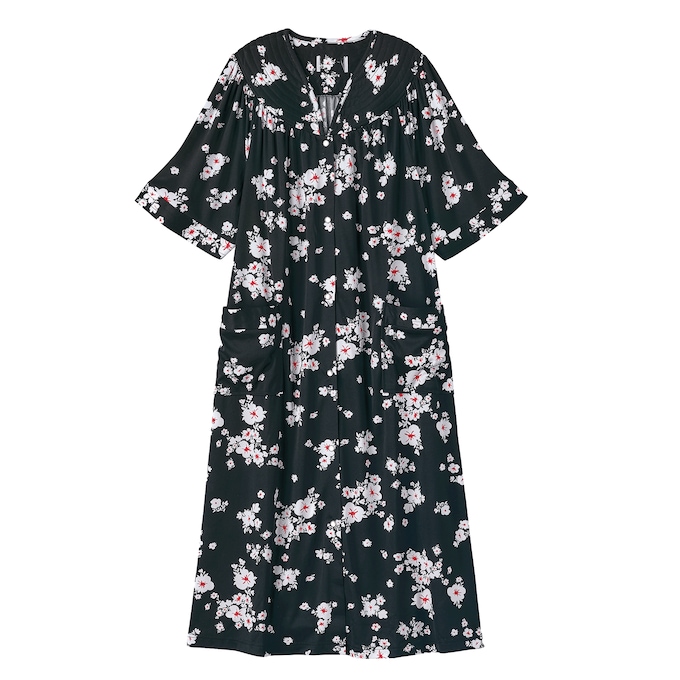 Short-Sleeve Snap-Front Duster with Pockets, , large