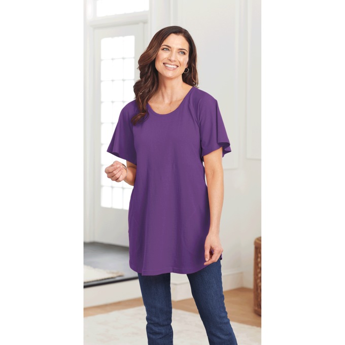 Classic Cotton Smocked Yoke Tunic, , large