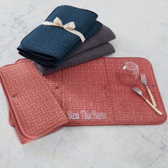 Set of 2 Kitchen Drying Mat, Terracotta, large