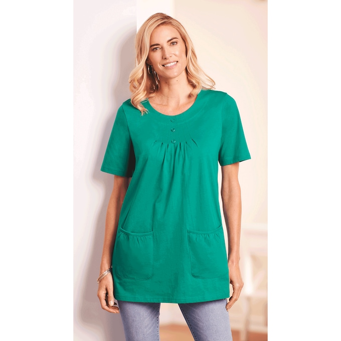 Knit Tunic with Patch Pockets, , large