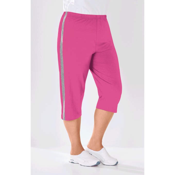 Contrast Stripe Capris, , large