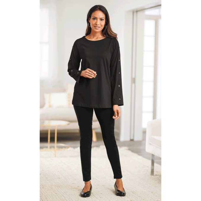 Button-Sleeve Top, , large
