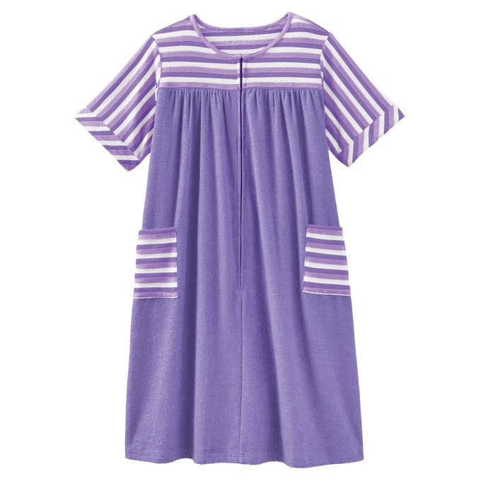 Colorblock Terry Zip Dress, , large