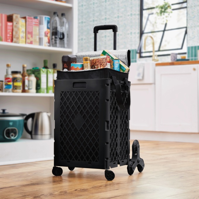 Folding Shopping Cart with Stair Climbing Wheels, , large