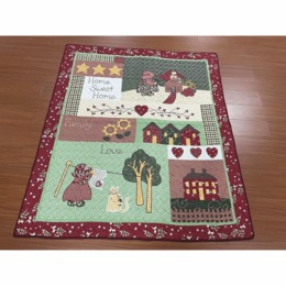 Home Sweet Home Embroidered Quilt, , large