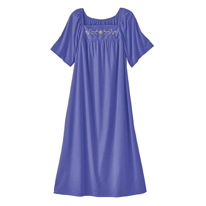 Embroidered Solid Waltz Lounger, , large