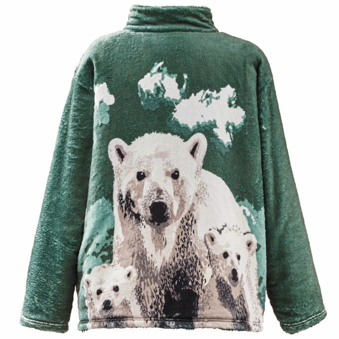 Sherpa Print Jacket, Polar Bears, large