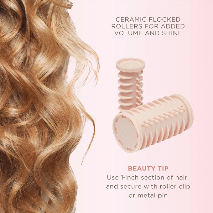 Conair 10-Piece Hot Rollers Set with Travel Bag, Pink, large