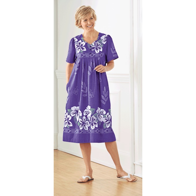 Border Print Patio Dress, , large
