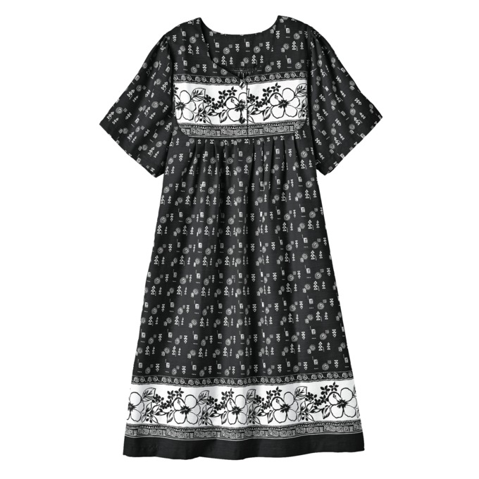 Border Print Patio Dress, , large