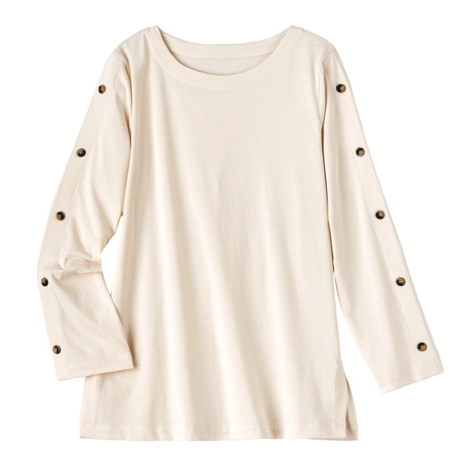Button-Sleeve Top, , large