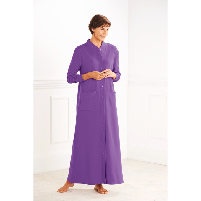 Solid Snap Front Robe, Concord, large