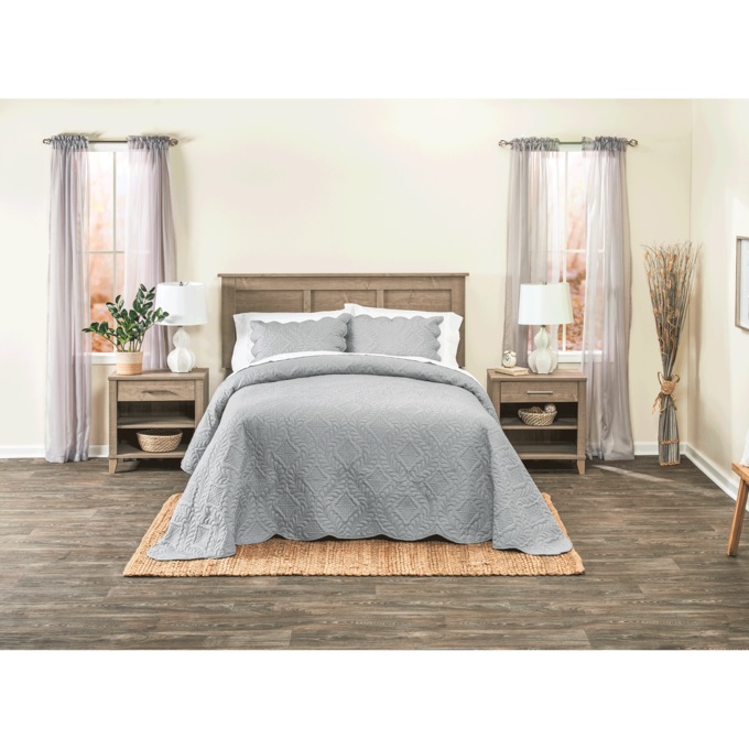 Antoinette II Bedspread, Dark Navy, large