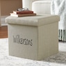 Folding Fabric Storage Ottoman, , large