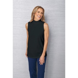 Sleeveless Mock Neck Top, , large