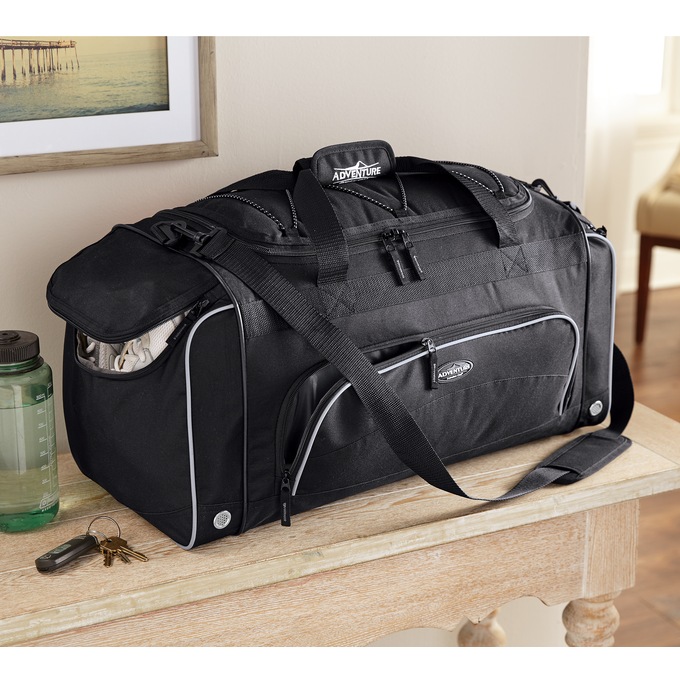 Personalized Duffel Bag with Shoe Pocket and Lockable Zips, , large