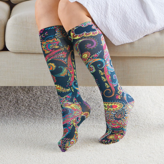 Celeste Stein Stylish and Latex-Free Mild Compression Socks - 8–15mmHg, Irene, large