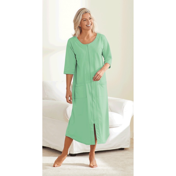 Zip-Up Terry Robe by Cozee Corner®, Ivy, large
