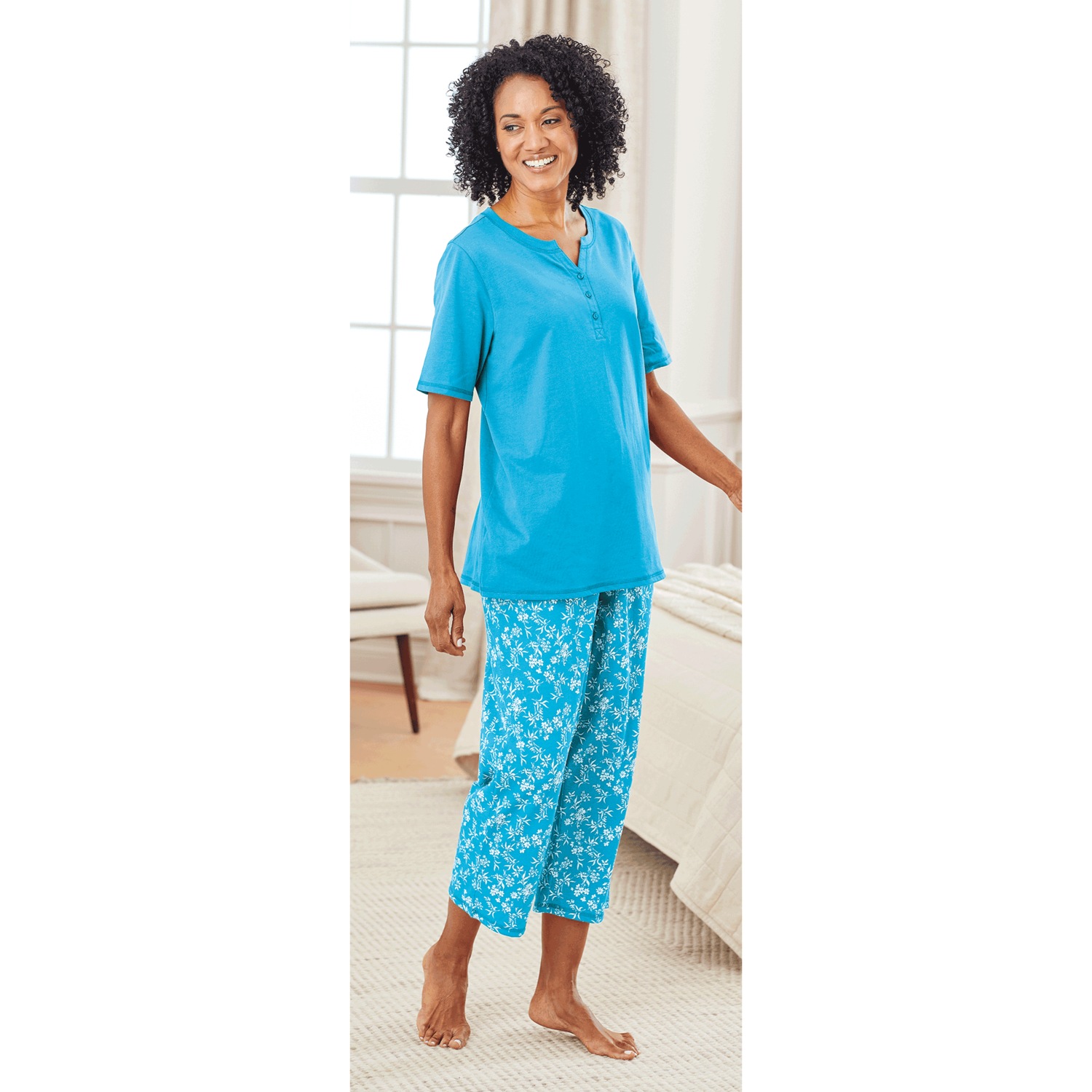 Printed Capri Pajama Set Harriet Carter