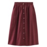 Button-Front Denim Skirt, , large