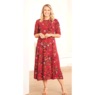 Short-Sleeve Floral Crinkle Dress, , large