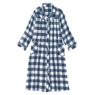 Flannel Snap-Front Duster, Navy, large