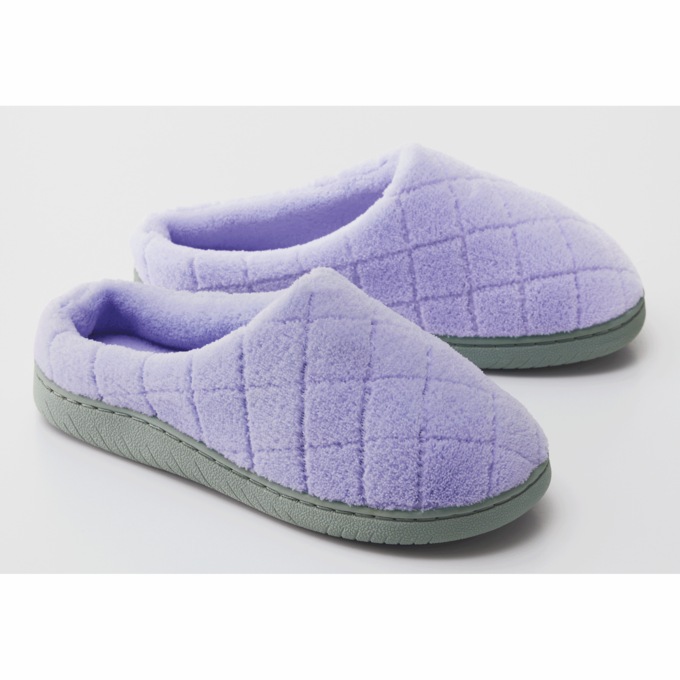 Quilted Trim Memory Foam Slippers, , large