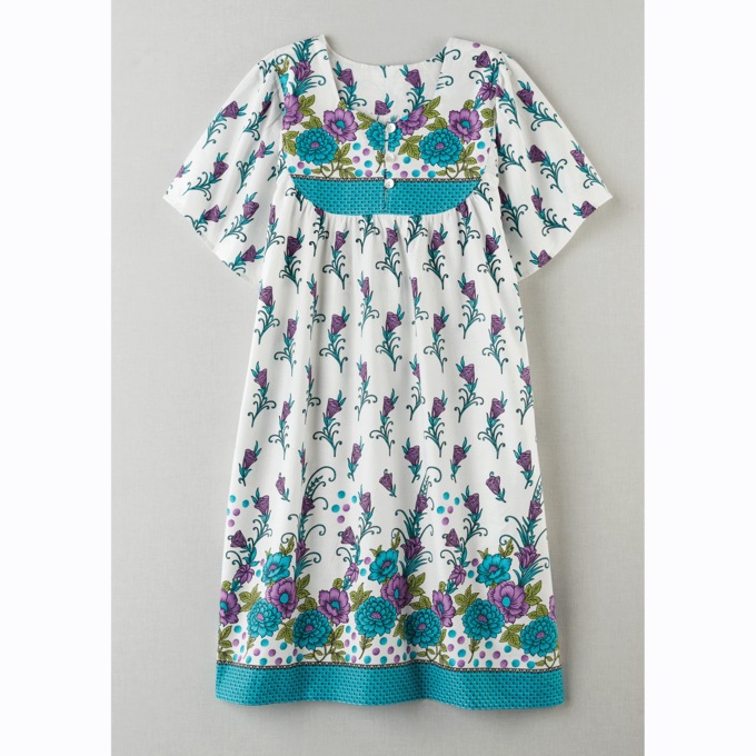 Metro Border Print Patio Dress, Purple Teal Border, large