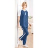 Short-Sleeve Henley Baseball Tunic, Navy White, large