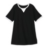 Contrast Trim Top, Black White, large