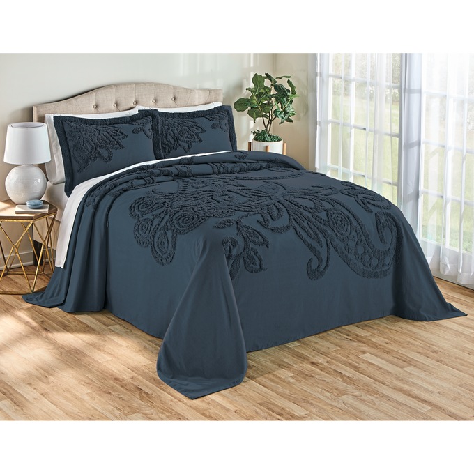 Jaipur Chenille Sham, Navy, large