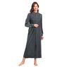 Cozee Corner&reg; Women's Zip-Front Velour Robe, Charcoal, large