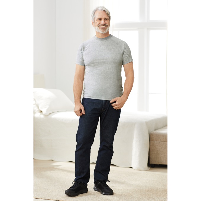 3-Pack Men's Basic T-Shirts, Heather Gray Heather Blue Heather Olive, large